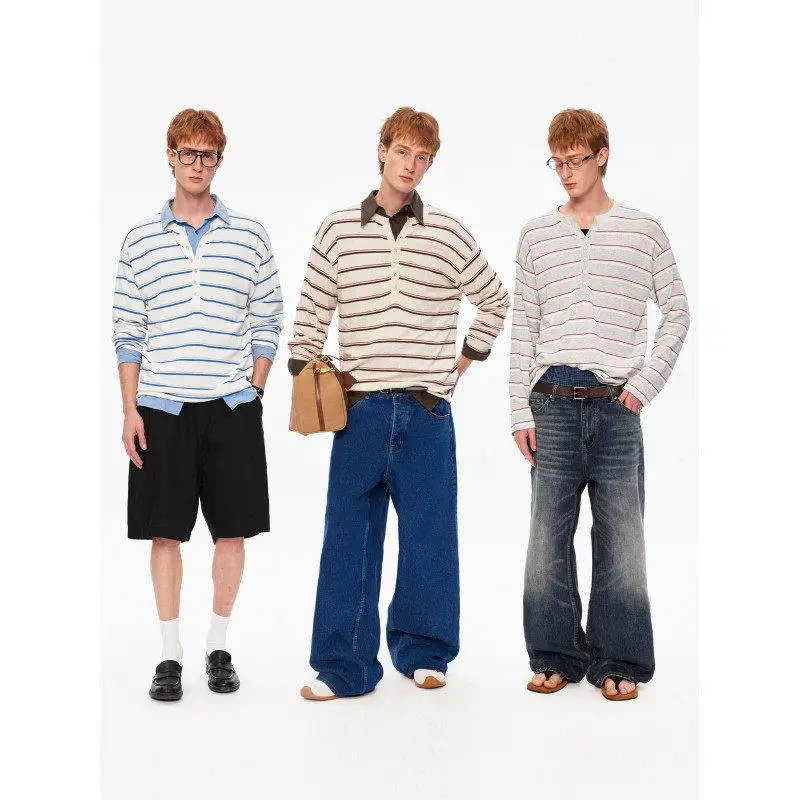 26 Summer Linen Blended Striped Knitted Tee Long Sleeve Men's and Women's Loose Casual Daily Commuter Thin T-shirt
26 Summer Linen Blended Striped Knitted Tee Long Sleeve Men's and Women's Loose Casual Daily Commuter Thin T-shirt