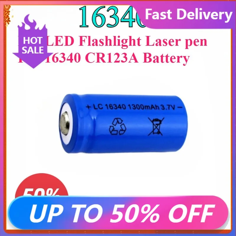 New 1300mAh 3.7V 16340 Li-ion Rechargeable CR123A Batteries For LED Flashlight Laser pen For 16340 CR123A Battery
New 1300mAh 3.7V 16340 Li-ion Rechargeable CR123A Batteries For LED Flashlight Laser pen For 16340 CR123A Battery