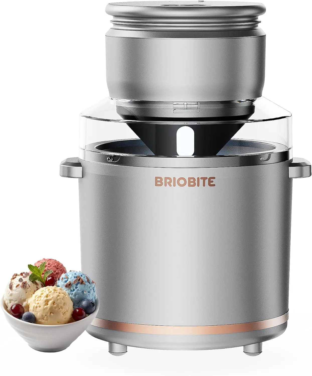 Electric Ice Cream Maker for Gelato, Milkshakes & Sorbet, 1.1 Quart Capacity, Easy to Use and Clean in Silver
Electric Ice Cream Maker for Gelato, Milkshakes & Sorbet, 1.1 Quart Capacity, Easy to Use and Clean in Silver