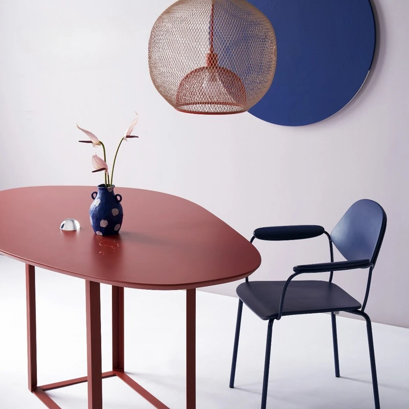 Shaped table Modern minimalist designer Wrought iron board irregular creative dining table Desk
Shaped table Modern minimalist designer Wrought iron board irregular creative dining table Desk