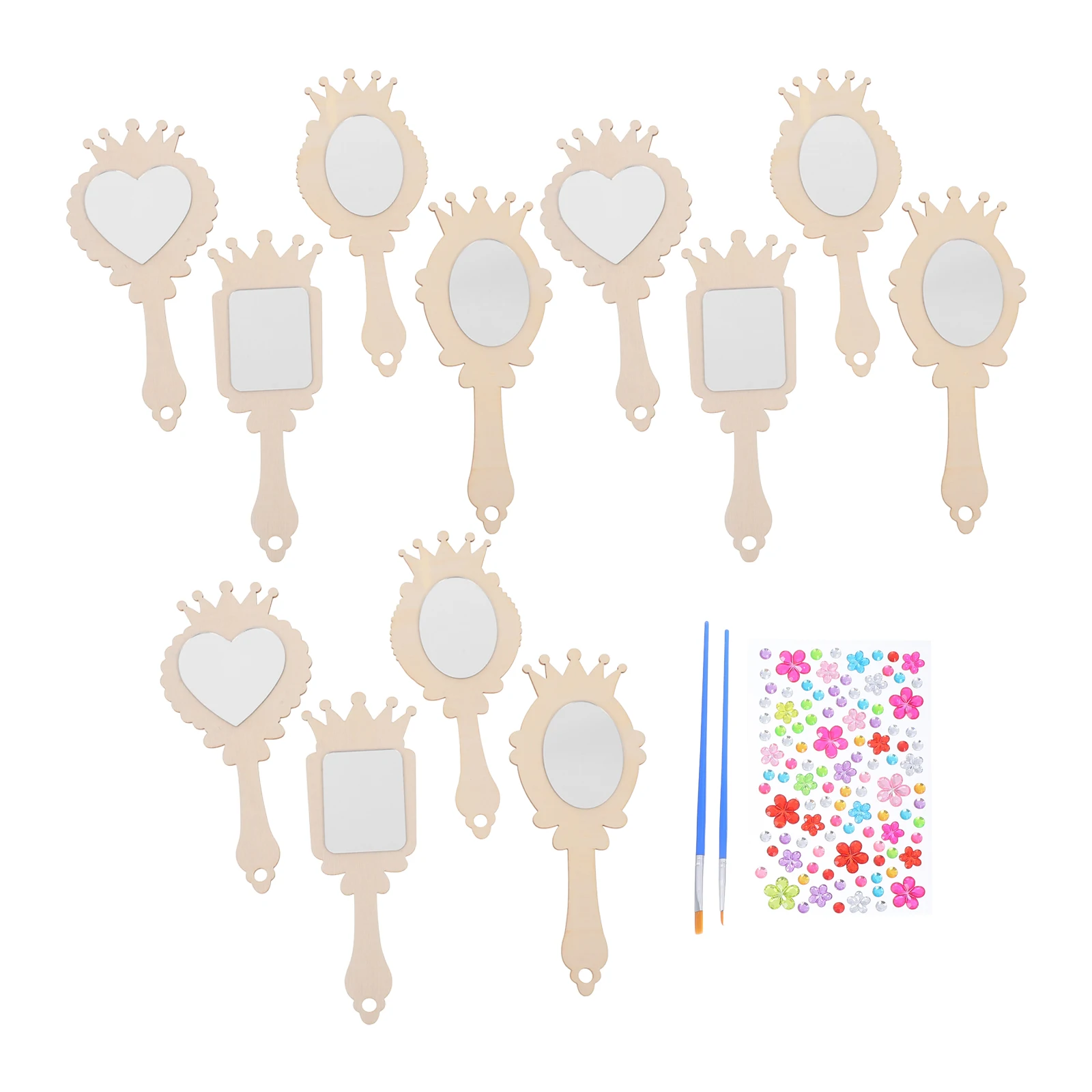 1 set 12 Pieces Children's Decorative Princess Mirror for Girls DIY Wooden Handheld Mirrors Craft Unfinished Paintable Easy
1 set 12 Pieces Children's Decorative Princess Mirror for Girls DIY Wooden Handheld Mirrors Craft Unfinished Paintable Easy