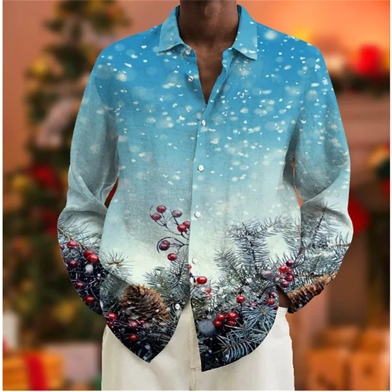 2023 Christmas Tree Theme 3D Printing Men's Button Lapel Fashion Long Sleeve Shirt Festival Party Top New Year Couple Streetwear
2023 Christmas Tree Theme 3D Printing Men's Button Lapel Fashion Long Sleeve Shirt Festival Party Top New Year Couple Streetwear