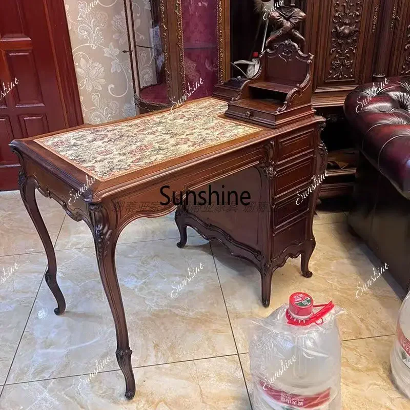 French retro style solid wood desk medieval style bedroom dresser solid wood tableTJ
French retro style solid wood desk medieval style bedroom dresser solid wood tableTJ