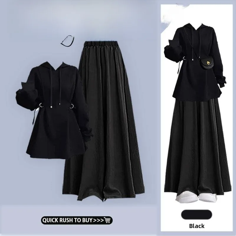 Women's Loose Lazy Style Hoodie Dress Belted Drapey Wide Leg Pants Skirt Two Piece Set High Waist Slimming Autumn 2024 New Ar...
Women's Loose Lazy Style Hoodie Dress Belted Drapey Wide Leg Pants Skirt Two Piece Set High Waist Slimming Autumn 2024 New Ar...