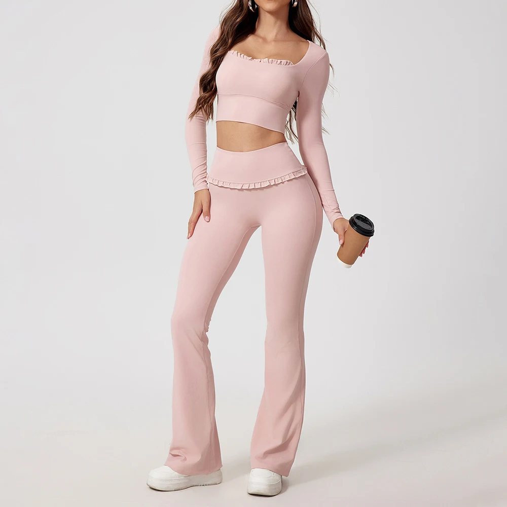 Women's Sportswear Yoga Set 2PCS Gym Clothes Yoga Suits For Women Fitness Set Tracksuits Yoga Long Sleeve Gym Flared Leggings
Women's Sportswear Yoga Set 2PCS Gym Clothes Yoga Suits For Women Fitness Set Tracksuits Yoga Long Sleeve Gym Flared Leggings