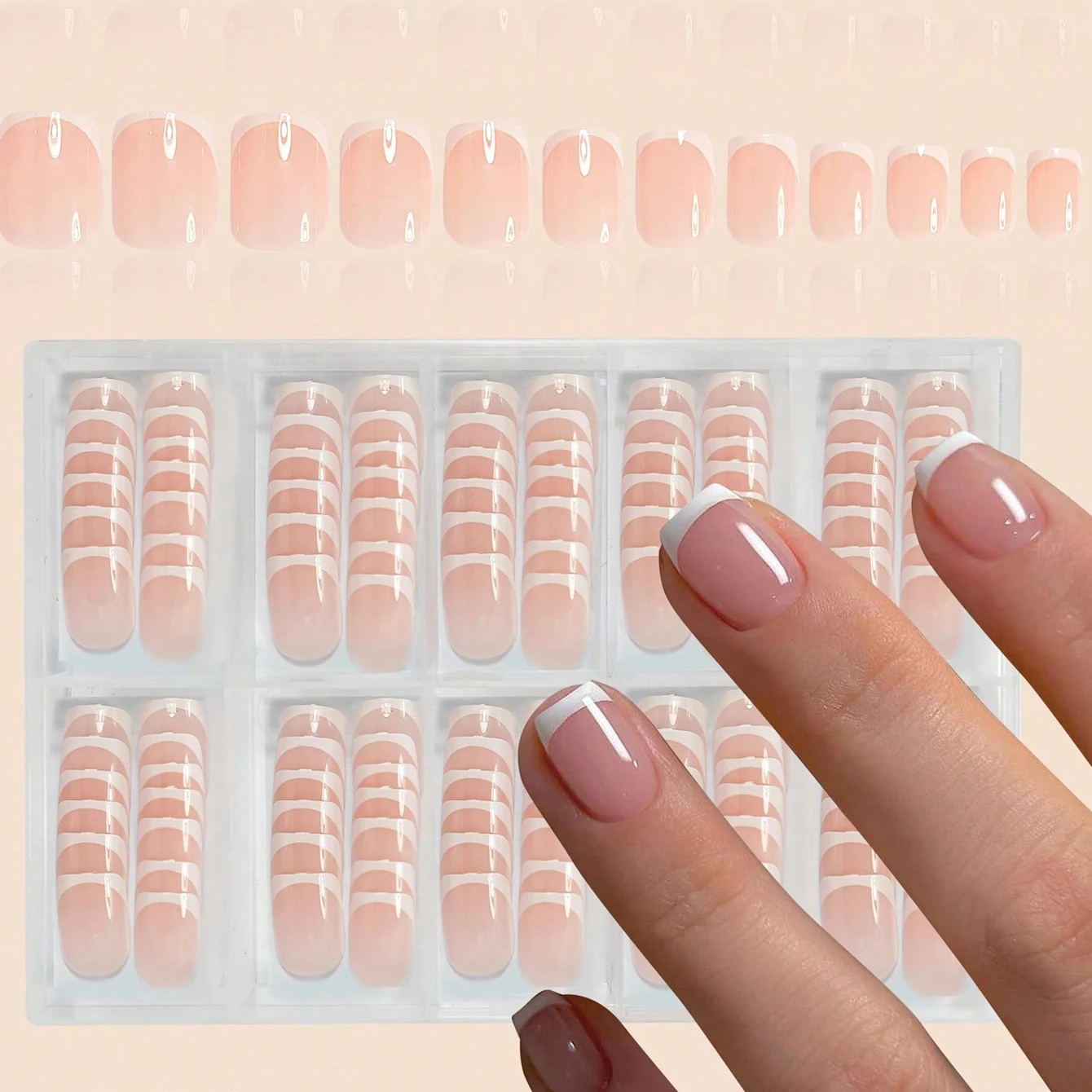 120pcs Short Square White French Simple Shiny False Nails Fashionable Wearable Nails Suitable for Daily Work, Study and Party
120pcs Short Square White French Simple Shiny False Nails Fashionable Wearable Nails Suitable for Daily Work, Study and Party