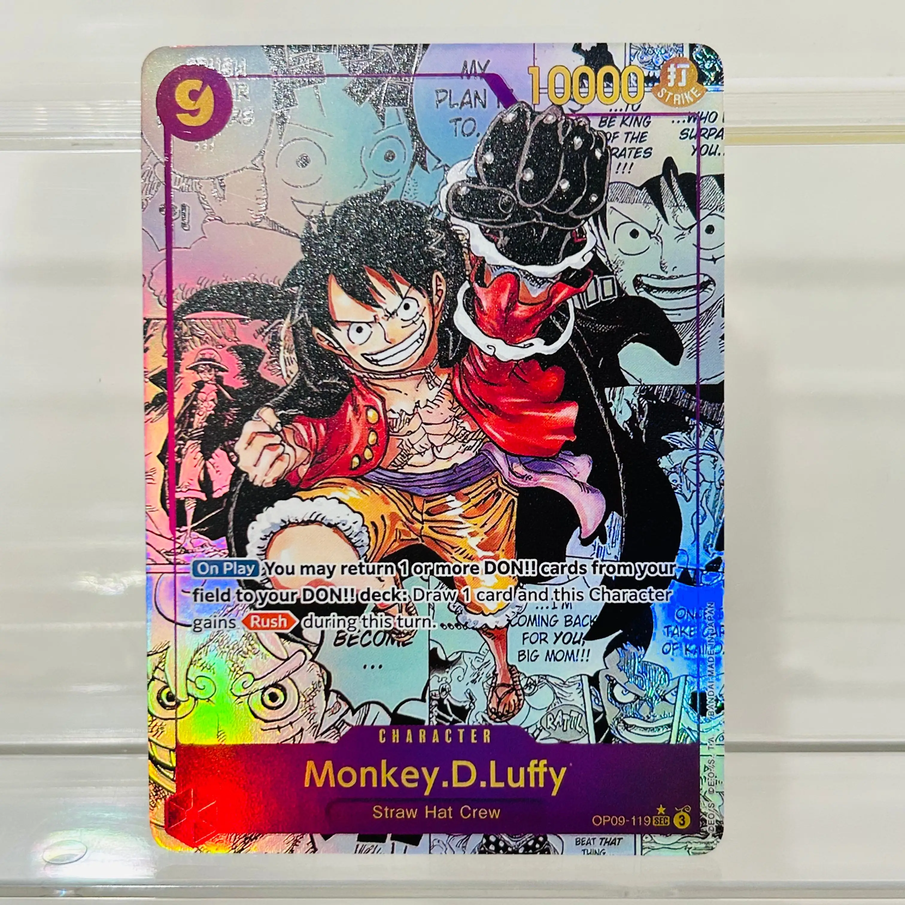 One Piece Monkey D. Luffy OP09-119 Card English Version Holographic Texture Perfect Condition DIY Premium Anime Collection Card
One Piece Monkey D. Luffy OP09-119 Card English Version Holographic Texture Perfect Condition DIY Premium Anime Collection Card