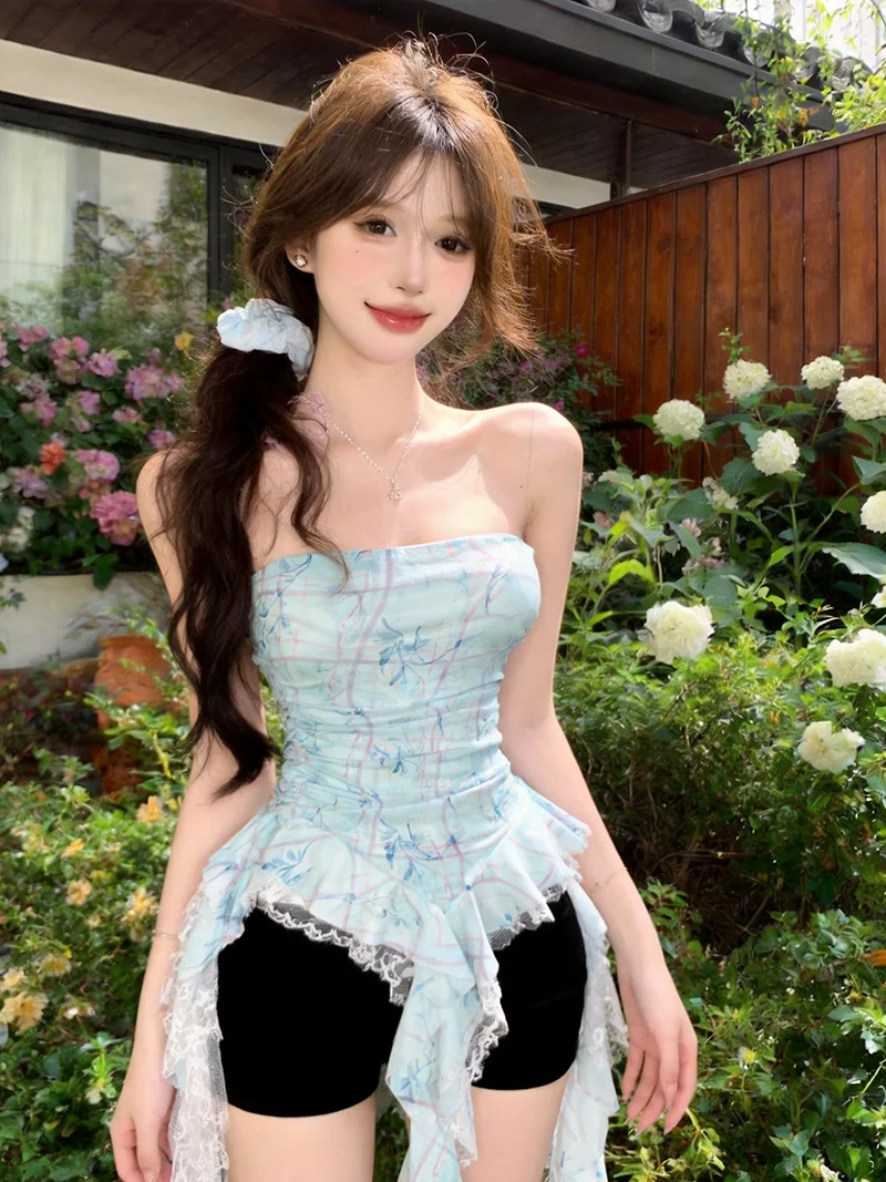 Floral Tie Dye Slim Fit Crop Top with Sashes Korean Style City Walk Summer Breathable Women's Fashion plus Size Inner Wear
Floral Tie Dye Slim Fit Crop Top with Sashes Korean Style City Walk Summer Breathable Women's Fashion plus Size Inner Wear