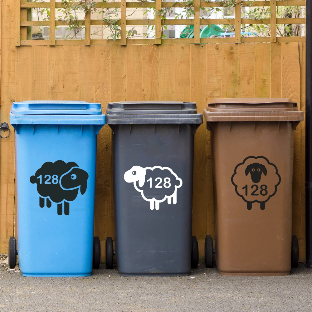 Наклейка на мусорный бак в виде овцы, персонализированная, с номером дома, для мусорного контейнера, 3 шт.
Наклейка на мусорный бак в виде овцы, персонализированная, с номером дома, для мусорного контейнера, 3 шт.