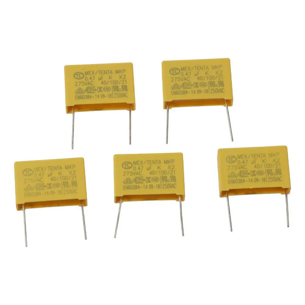 Polypropylene Film Safety Capacitors 0.47uF 250VAC X2 MKP
Polypropylene Film Safety Capacitors 0.47uF 250VAC X2 MKP