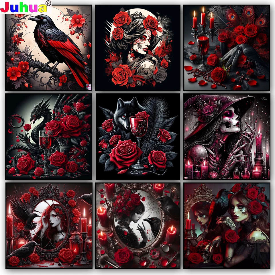Gothic crow Red Rose Woman Diy diamond painting New 2025 Full Diamond Mosaic embroidery rhinestone of Picture Art Home Decor Gif
Gothic crow Red Rose Woman Diy diamond painting New 2025 Full Diamond Mosaic embroidery rhinestone of Picture Art Home Decor Gif