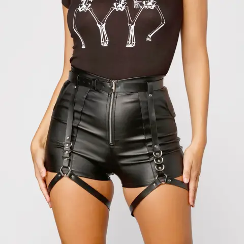 Women Fashion Belt Street Style for Women Cool Punk Rock Pu Leather Belt With Leg Jeans Decorative Belt Goth Clothing Accessorie