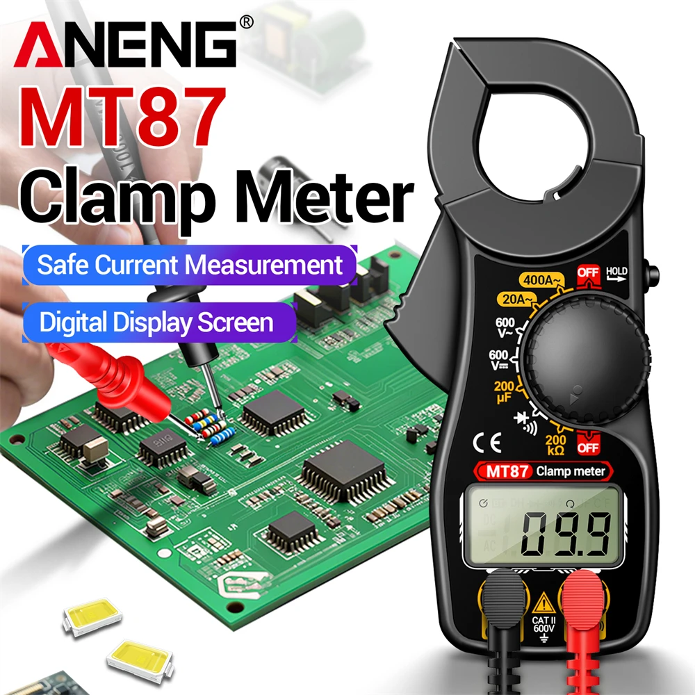 Mini Clamp Meter Digital Multimeter ANENG MT87 AC/DC Voltmeter Ohm 400A AC Current Multifunctional Home/Electrician Repair Tools
Mini Clamp Meter Digital Multimeter ANENG MT87 AC/DC Voltmeter Ohm 400A AC Current Multifunctional Home/Electrician Repair Tools
