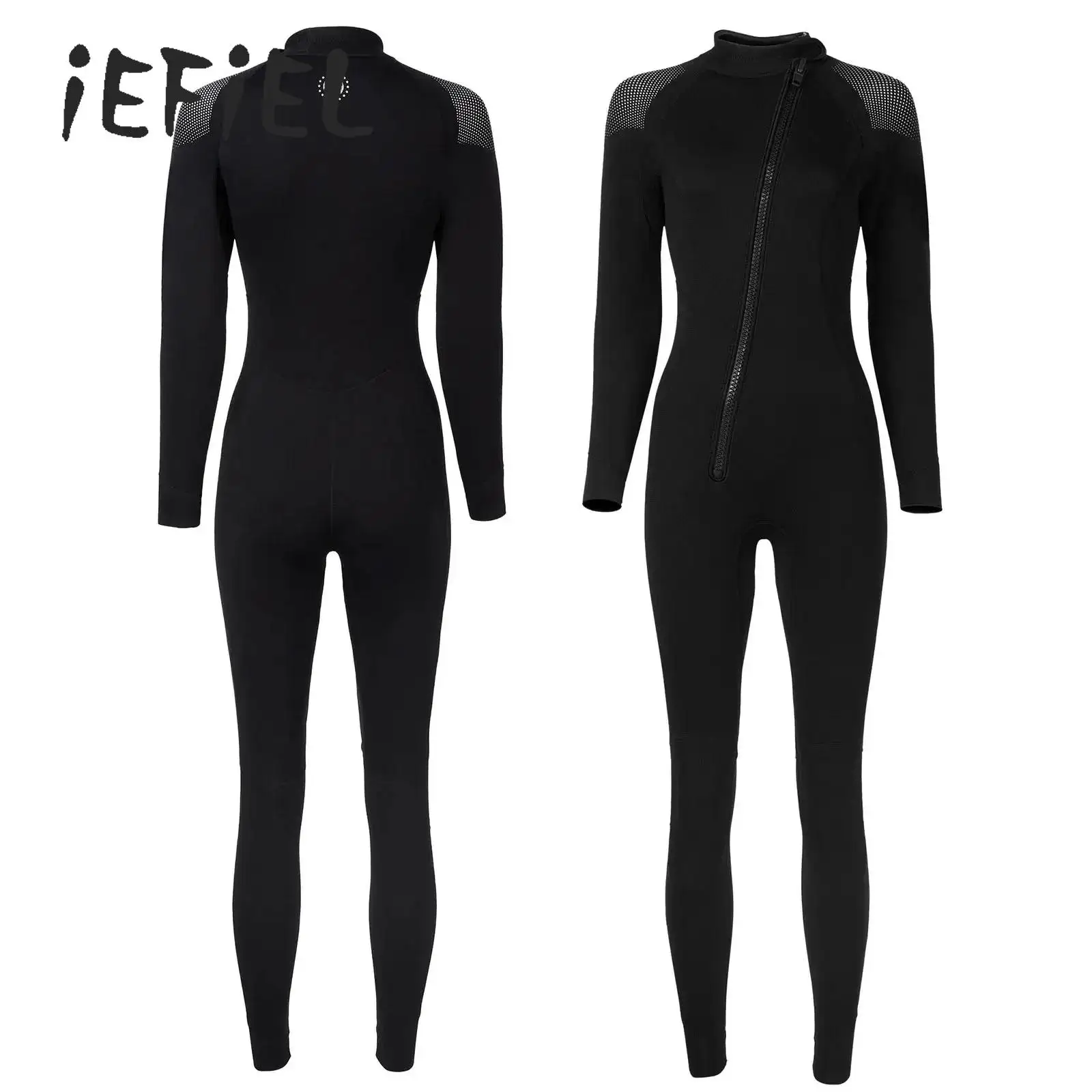 Women 3mm Neoprene Wetsuit One-Piece Thermal Swimsuit Long Sleeve Front Diagonal Zipper Jumpsuit for Surfing Snorkeling Diving
Women 3mm Neoprene Wetsuit One-Piece Thermal Swimsuit Long Sleeve Front Diagonal Zipper Jumpsuit for Surfing Snorkeling Diving