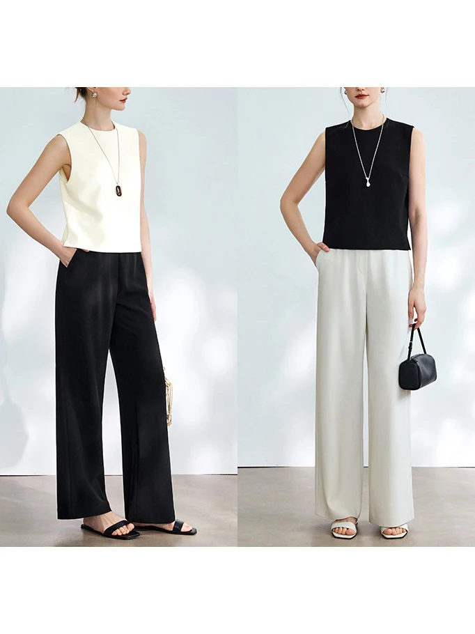 Брюки прямого кроя из ацетатной ткани Ningxia Jian с защитой от морщин, широкие, с эластичным поясом, повседневные, можно стирать
Брюки прямого кроя из ацетатной ткани Ningxia Jian с защитой от морщин, широкие, с эластичным поясом, повседневные, можно стирать