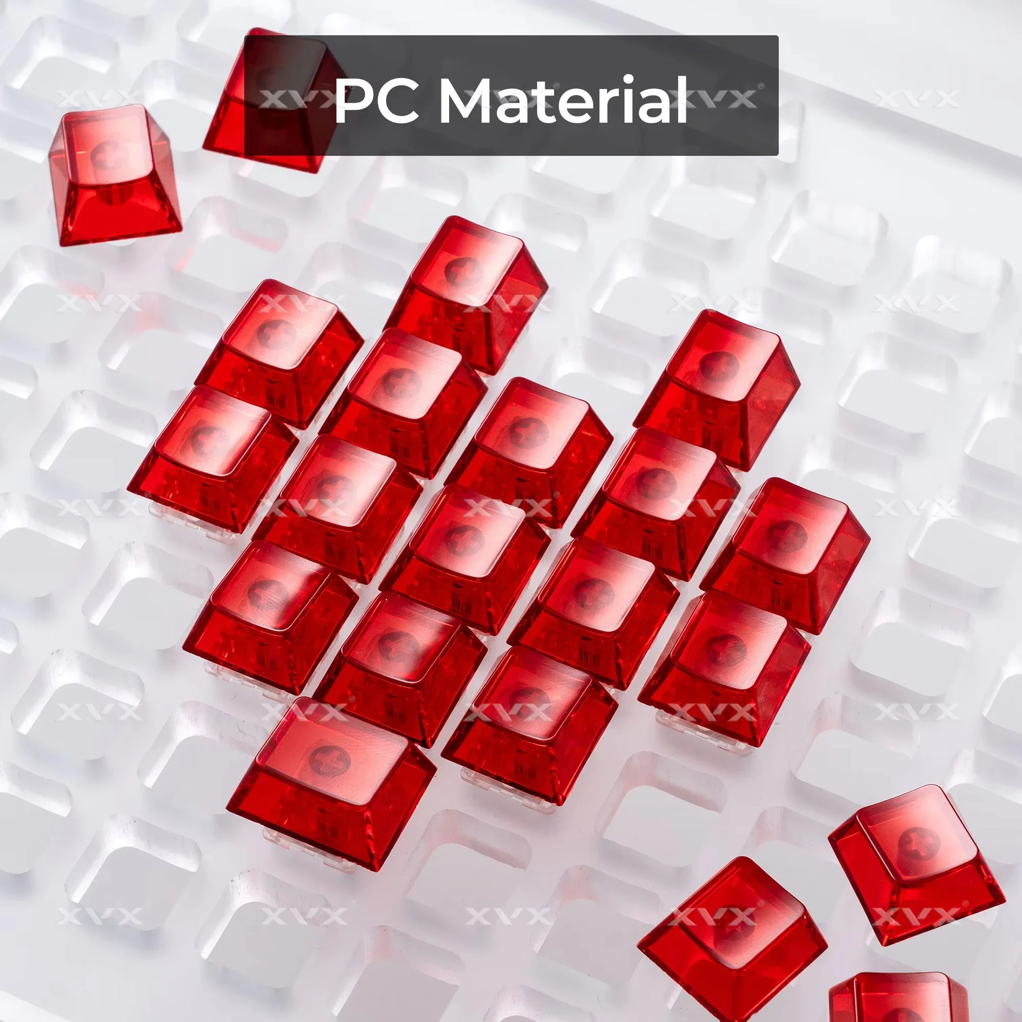 XVX 21pc Transparent Heart-Shaped DIY Decorative Keycaps for MX Switches (Cherry Profile) RGB Friendly Red
XVX 21pc Transparent Heart-Shaped DIY Decorative Keycaps for MX Switches (Cherry Profile) RGB Friendly Red