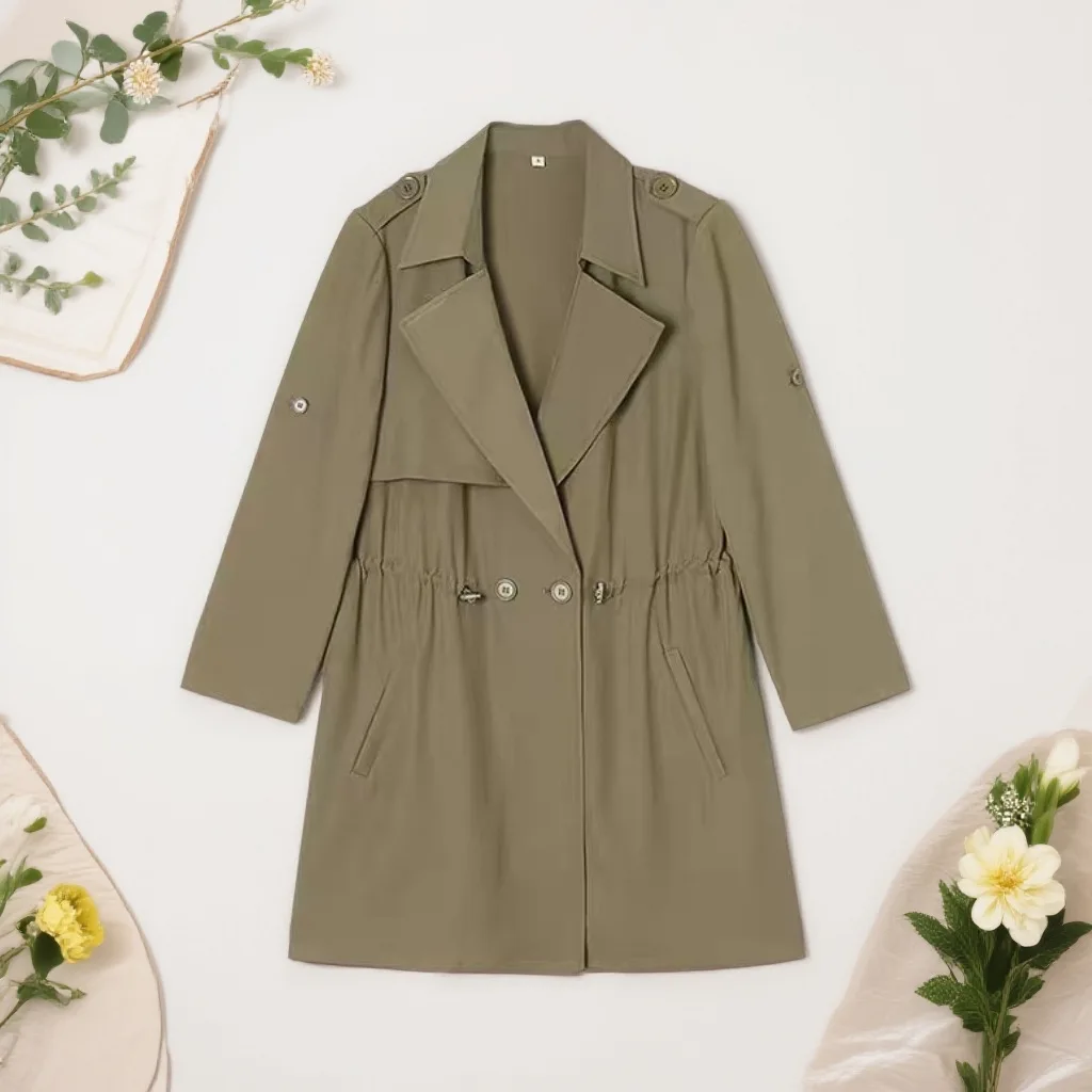 Slim Trench Coat Casual Drawstring Waist Coat Spring Autumn Lightweight Jacket Versatile Relaxed Fashionable Outerwear
Slim Trench Coat Casual Drawstring Waist Coat Spring Autumn Lightweight Jacket Versatile Relaxed Fashionable Outerwear