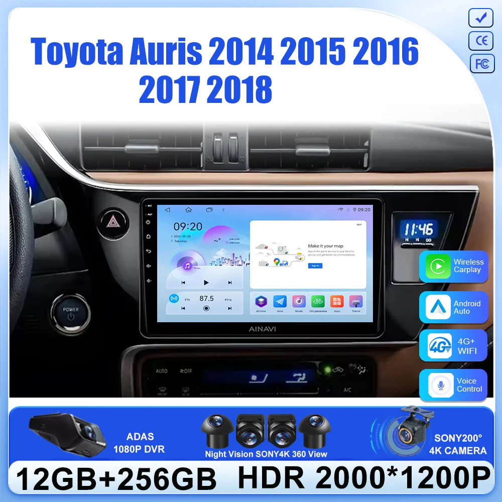 5G WIFI For Toyota Auris 2014 2015 2016 2017 2018 Head Unit CPU HDR Multimedia Player GPs Navigation DVD Screen Dash No 2din
5G WIFI For Toyota Auris 2014 2015 2016 2017 2018 Head Unit CPU HDR Multimedia Player GPs Navigation DVD Screen Dash No 2din