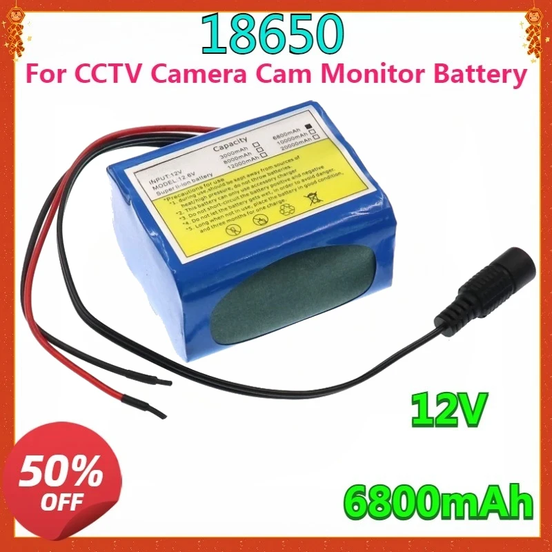 For CCTV Camera Cam Monitor Battery + 12.6V New High-quality 12V 6800mAh 18650 Lithium Ion Rechargeable Battery Pack DC 
For CCTV Camera Cam Monitor Battery + 12.6V New High-quality 12V 6800mAh 18650 Lithium Ion Rechargeable Battery Pack DC
