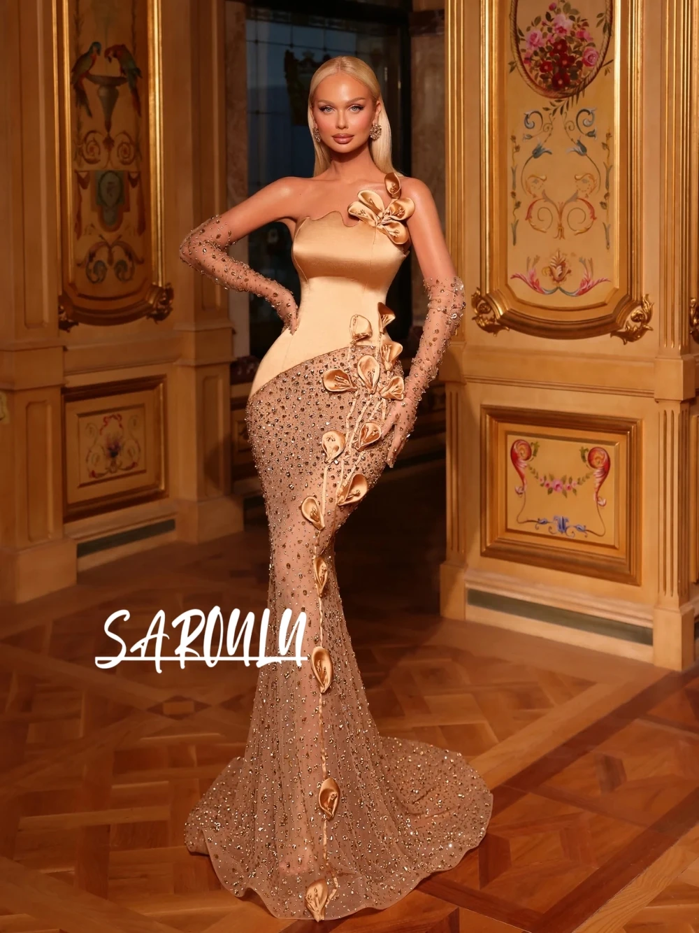 Women 3D Flower Beaded Crystals Evening Dress Chic Sexy Mermaid Customized Prom Gown Elegant Celebrity Formal Wear No Gloves
Women 3D Flower Beaded Crystals Evening Dress Chic Sexy Mermaid Customized Prom Gown Elegant Celebrity Formal Wear No Gloves