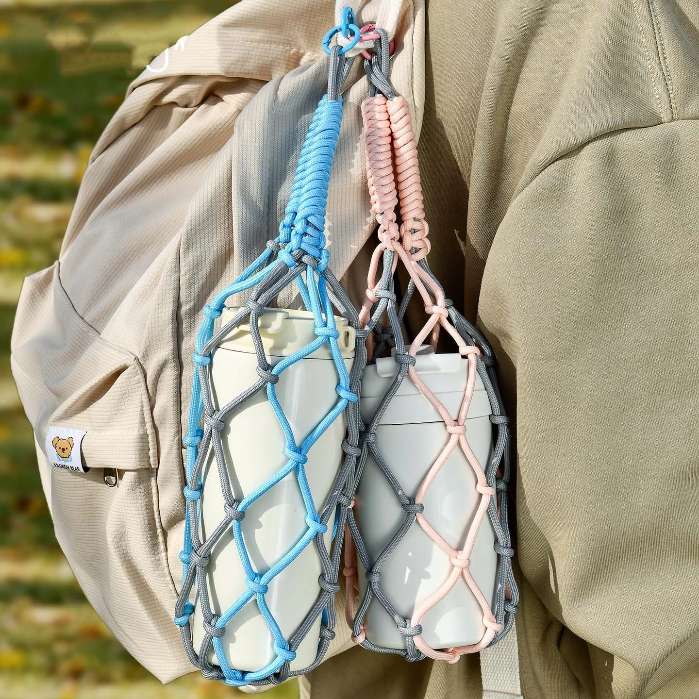 Portable Hand Woven Mesh Bag Hollow Out Handheld Coffee Bag Reusable Water Cup Bag
Portable Hand Woven Mesh Bag Hollow Out Handheld Coffee Bag Reusable Water Cup Bag