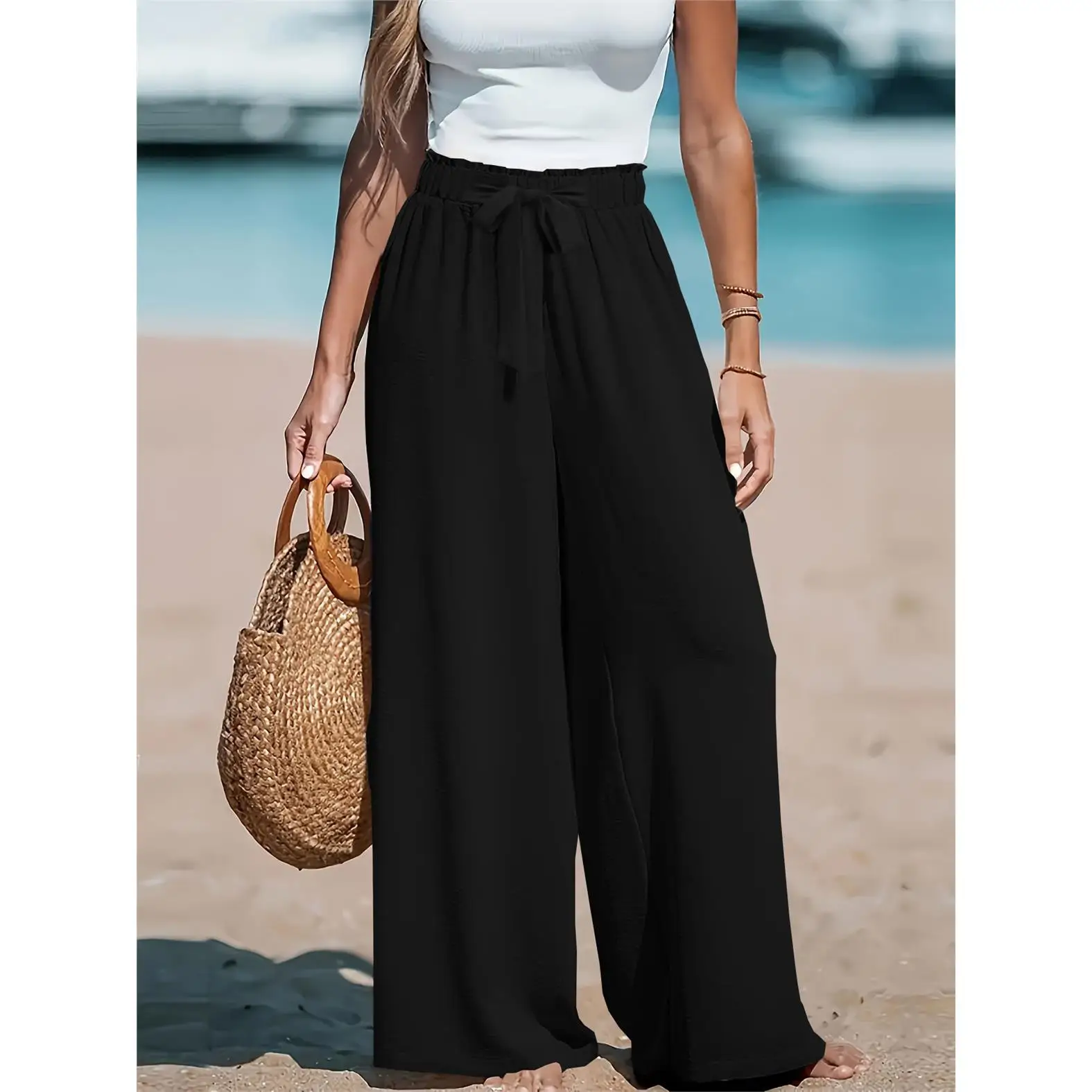 Comfortable Casual Color Wide Leg Pants Women's Fashion Commute Style Low Waist Trousers Polyester Blend No Brand
Comfortable Casual Color Wide Leg Pants Women's Fashion Commute Style Low Waist Trousers Polyester Blend No Brand