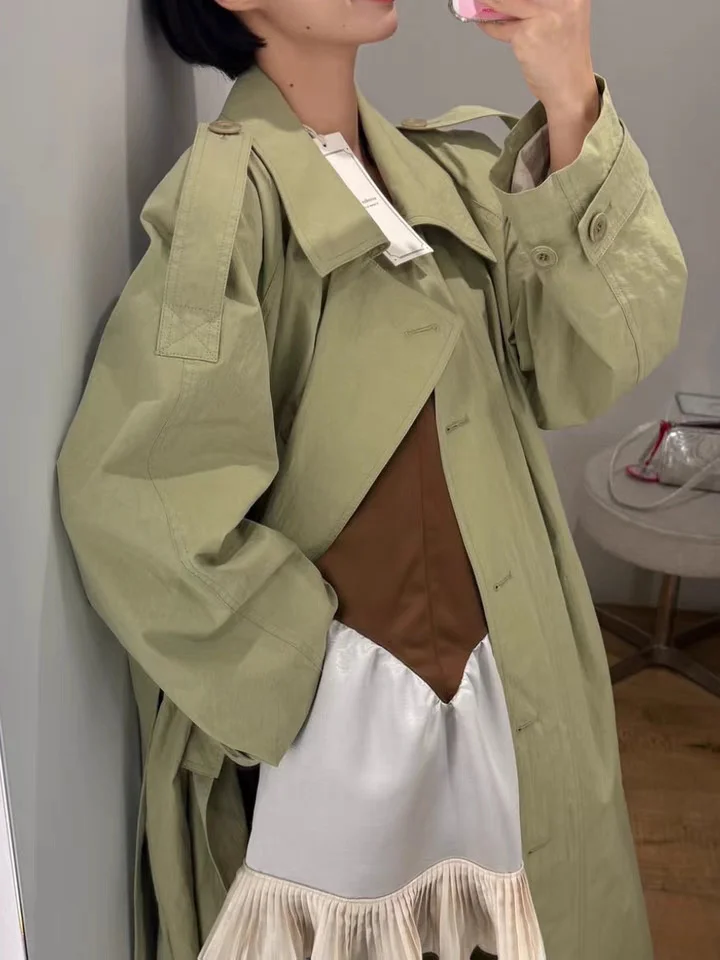 Ele Korean Sle Women's Mid-Length Windbreaker Jaet Belted Spring New ARRIVAL East Gate OvwEflair Fre Breath General... 
Ele Korean Sle Women's Mid-Length Windbreaker Jaet Belted Spring New ARRIVAL East Gate OvwEflair Fre Breath General...