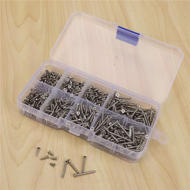 AA19 4800Pcs Stainless Steel Self Tapping Screw Assortment Kit Lock Nut Wood Thread Nail Screw Sets M2
AA19 4800Pcs Stainless Steel Self Tapping Screw Assortment Kit Lock Nut Wood Thread Nail Screw Sets M2