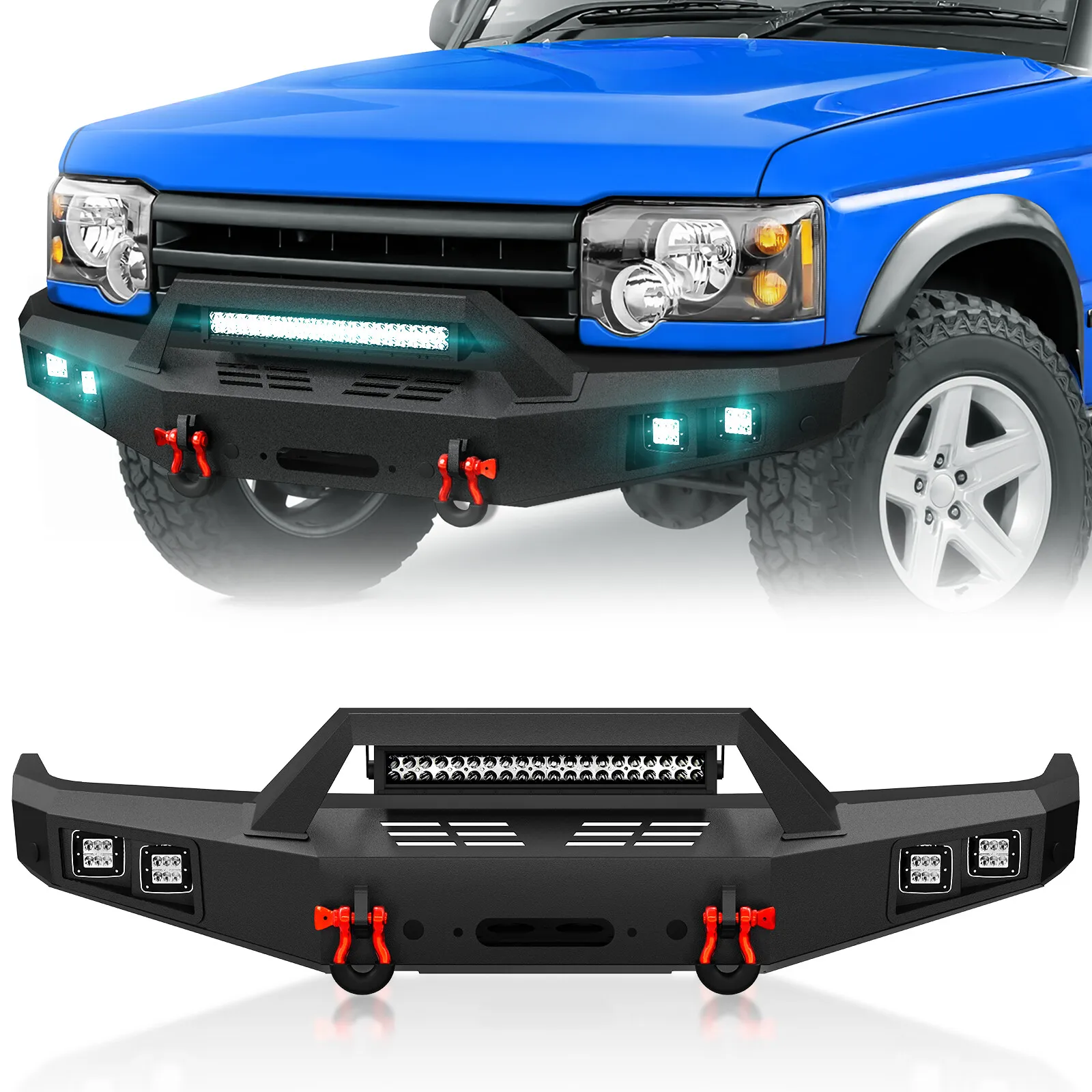 Front Bumper with Winch Plate & Sensor Holes LED & Lights & D-rings for 1999 2000 2001 2002 2003 2004 Land Rover Discovery 2
Front Bumper with Winch Plate & Sensor Holes LED & Lights & D-rings for 1999 2000 2001 2002 2003 2004 Land Rover Discovery 2