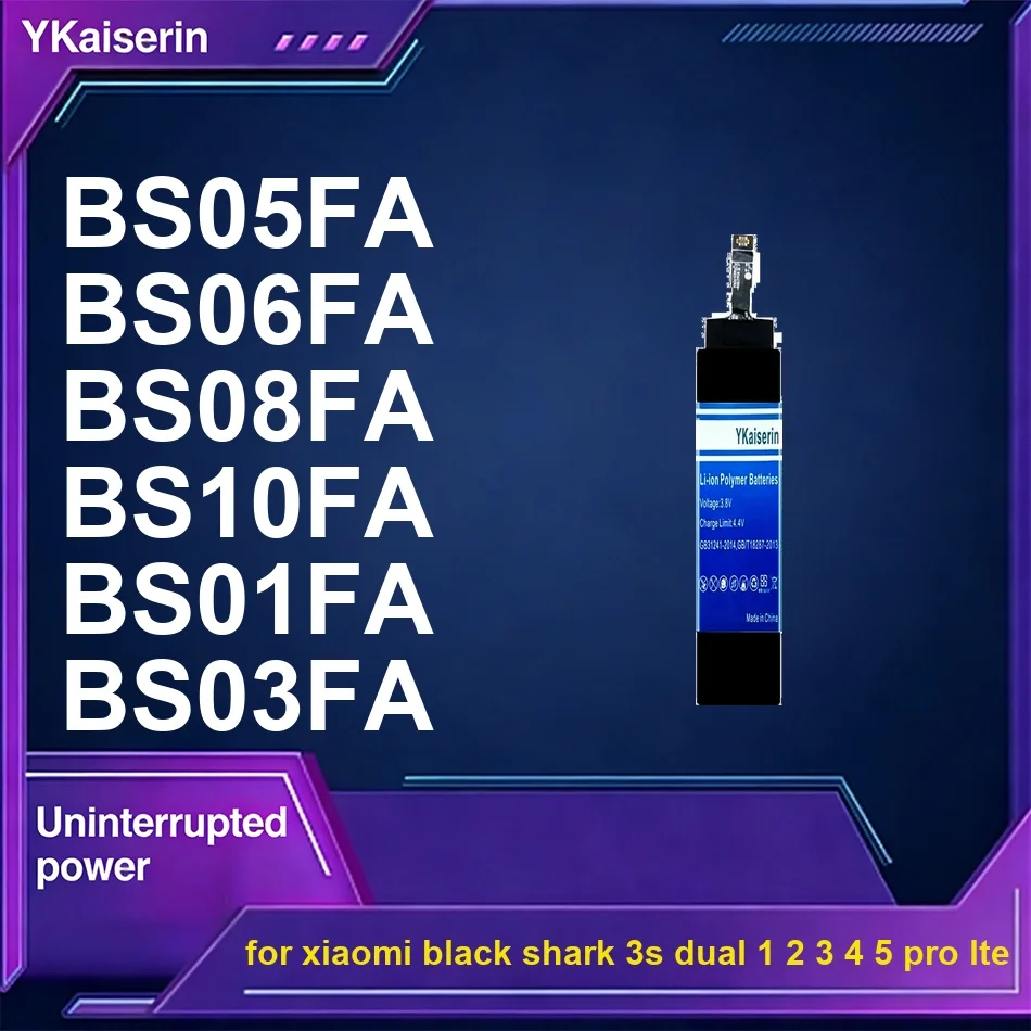 Mobile Phone Battery Long Lasting BS03FA BS01FA BS10FA 2300-5200mAh For Xiaomi Black Shark 3S Dual 1 2 3 4 5 Pro Lte
Mobile Phone Battery Long Lasting BS03FA BS01FA BS10FA 2300-5200mAh For Xiaomi Black Shark 3S Dual 1 2 3 4 5 Pro Lte