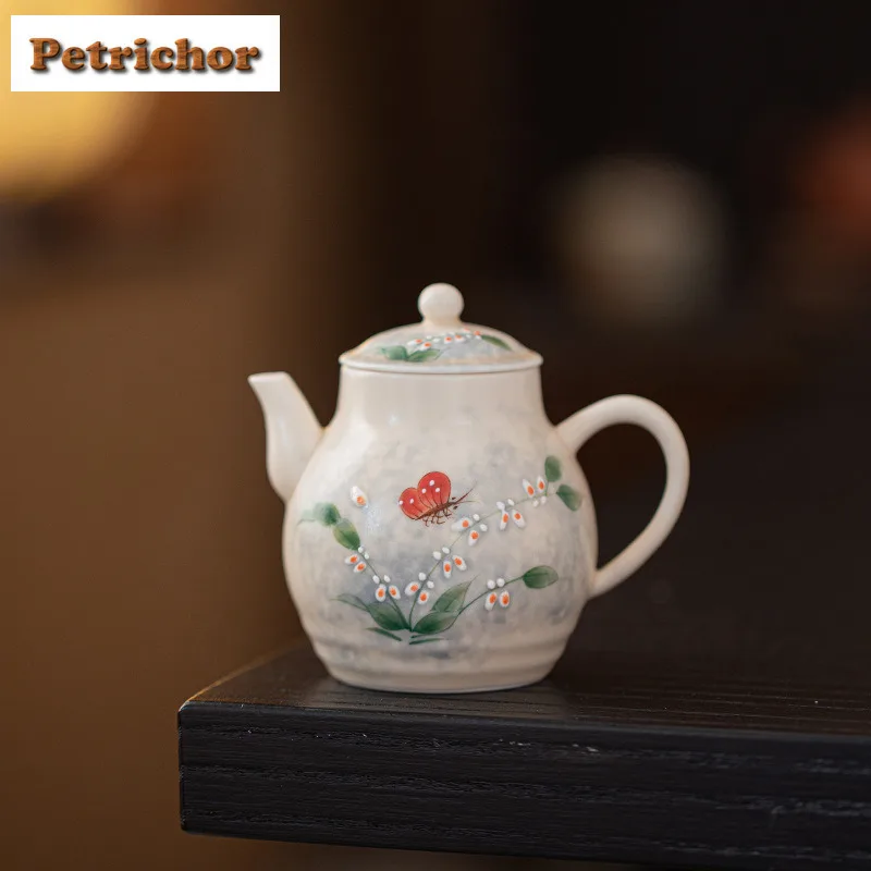 150ml Hand Drawn Orchid Butterfly Teapot Antique Tea Infuser Pot Household Tea Making Kettle With Strainer Drinkware Collection
150ml Hand Drawn Orchid Butterfly Teapot Antique Tea Infuser Pot Household Tea Making Kettle With Strainer Drinkware Collection