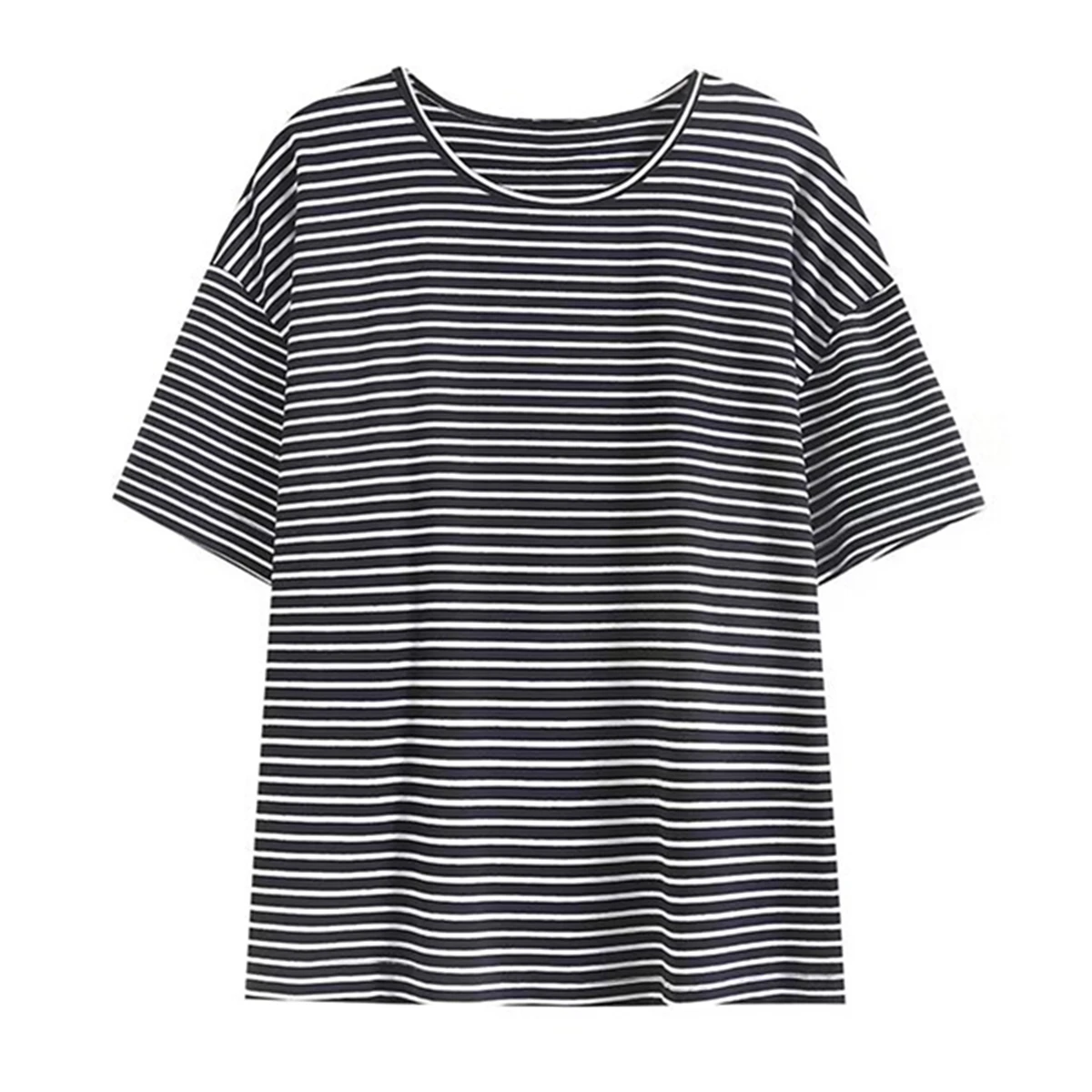Maxdutti Summer Casual Tops Loose Round Neck Tshirts Girls 2024 Fashion Minimalist Retro Striped T-shirt For Women
Maxdutti Summer Casual Tops Loose Round Neck Tshirts Girls 2024 Fashion Minimalist Retro Striped T-shirt For Women