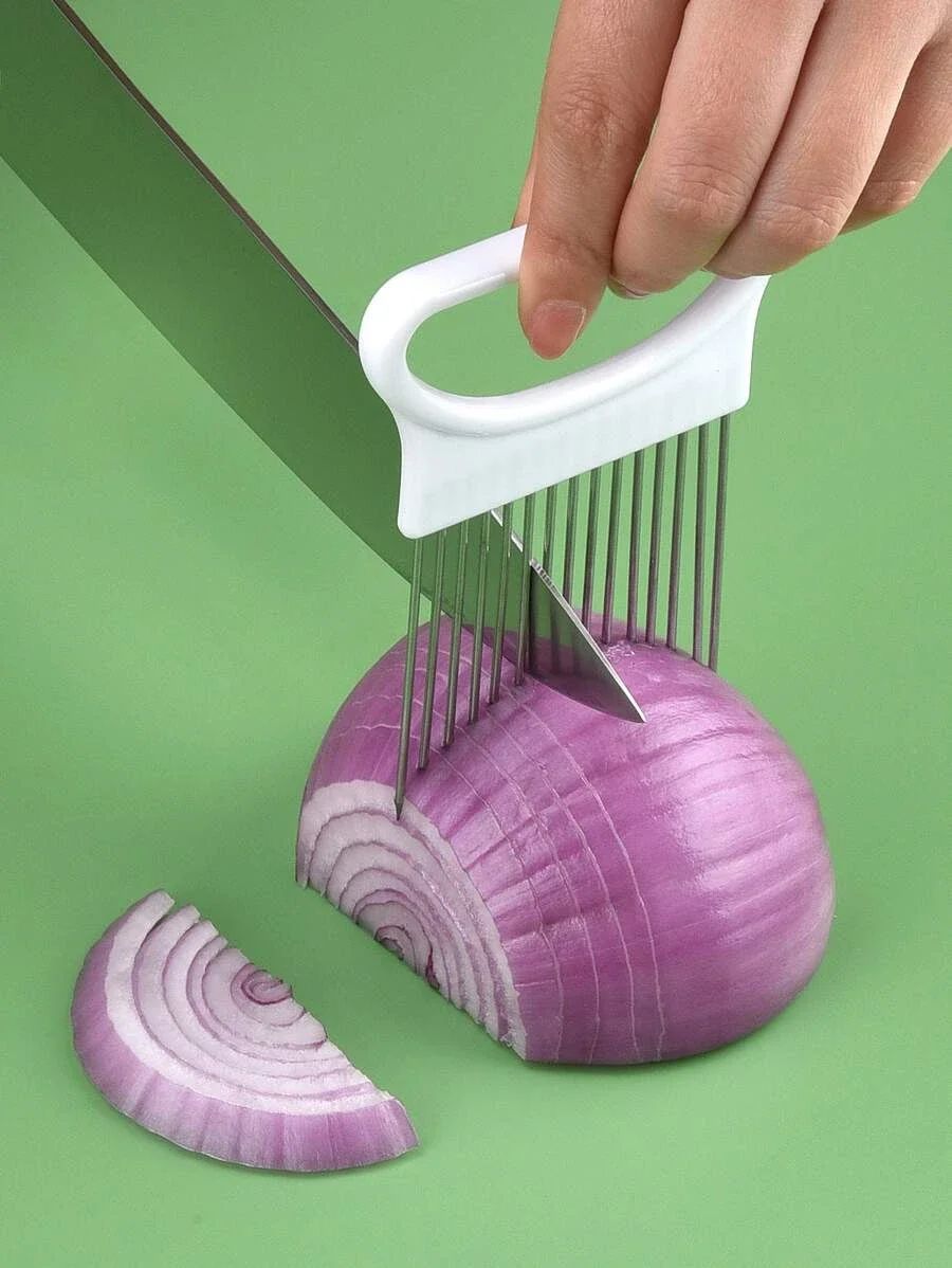 Effortlessly Slice Onions with this 1pc Colorful Onion Slicer Kitchen stainless steel potato chip onion holder
Effortlessly Slice Onions with this 1pc Colorful Onion Slicer Kitchen stainless steel potato chip onion holder