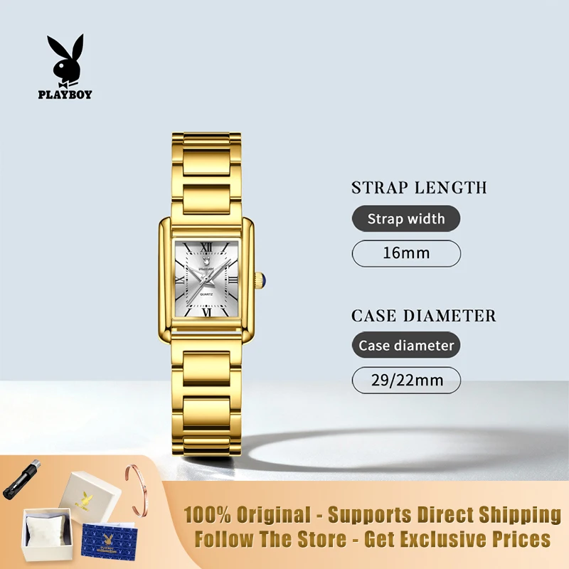PLAYBOY 3552 Brand original authentic watch for woman Stainless steel strap small square watch exquisite quartz women's watch
PLAYBOY 3552 Brand original authentic watch for woman Stainless steel strap small square watch exquisite quartz women's watch
