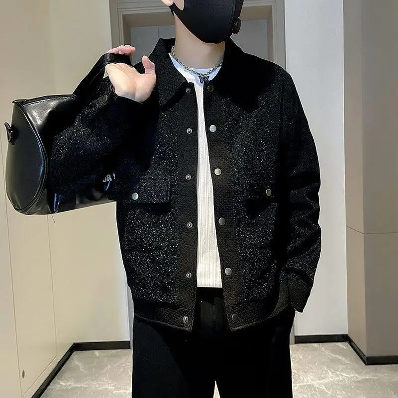 Slim Fit Collared Jacket Trendy Casual Outerwear Spring Autumn Winter Fashionable Men's Rabbit Fur PU Material Cleanfit Style
Slim Fit Collared Jacket Trendy Casual Outerwear Spring Autumn Winter Fashionable Men's Rabbit Fur PU Material Cleanfit Style