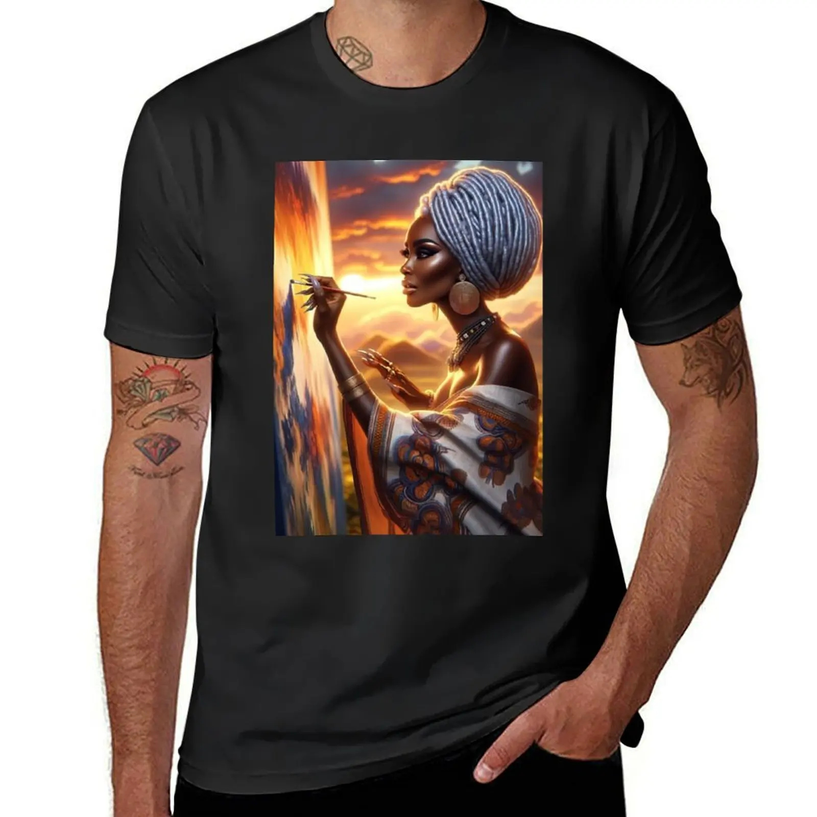 Black Queen Painting at Sunset T-Shirt football t shirt plus size clothes sports fans mens plain t shirts
Black Queen Painting at Sunset T-Shirt football t shirt plus size clothes sports fans mens plain t shirts