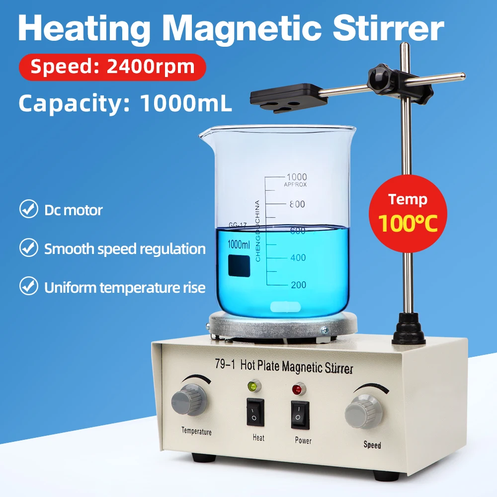79-1 Heating Magnetic Stirrer 1L Hot Plate Laboratory Stirrer Heating Magnetic Mixer With Stir Bar 1L 2400rpm Lab Equipment
79-1 Heating Magnetic Stirrer 1L Hot Plate Laboratory Stirrer Heating Magnetic Mixer With Stir Bar 1L 2400rpm Lab Equipment