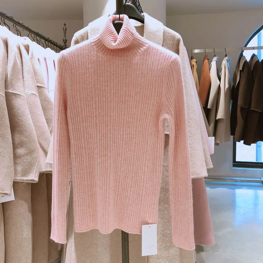 Осенне-зимний розовый кашемировый свитер с высоким воротником вишни, женский тонкий свитер с полым воротником, вязаный пуловер
Осенне-зимний розовый кашемировый свитер с высоким воротником вишни, женский тонкий свитер с полым воротником, вязаный пуловер