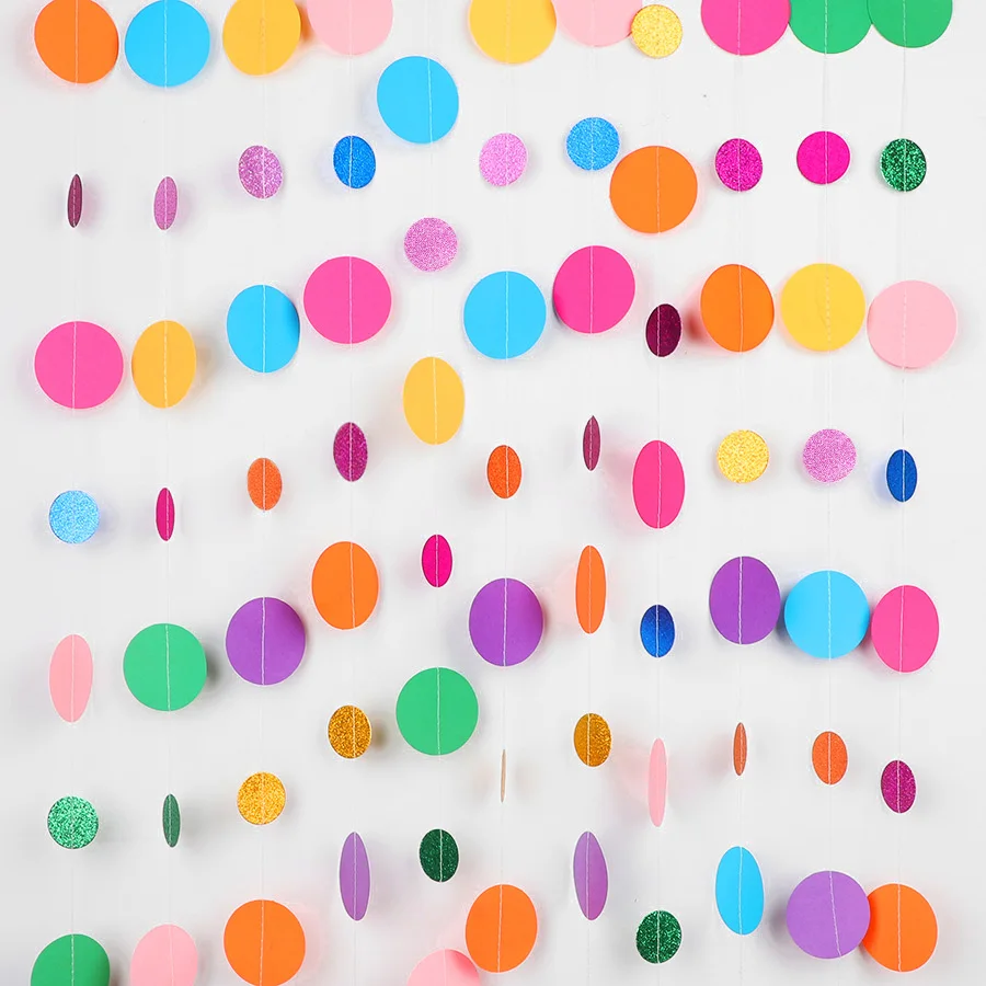 Colorful Polka Dot Paper Garland Circle Banner Hanging Flags for Birthday Party Wedding Decoration Christmas Holiday Home Decor
Colorful Polka Dot Paper Garland Circle Banner Hanging Flags for Birthday Party Wedding Decoration Christmas Holiday Home Decor