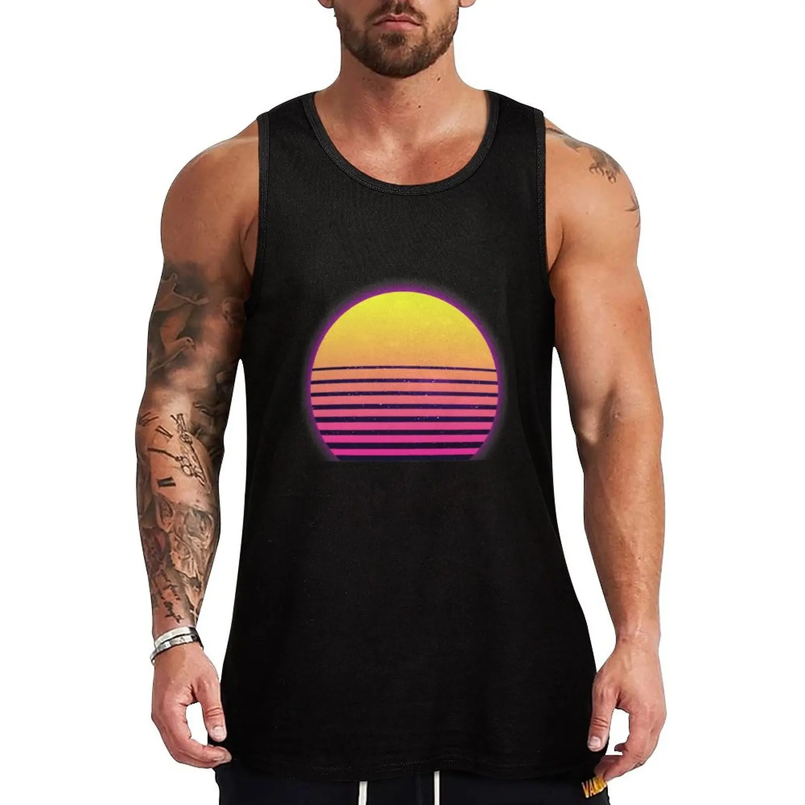 Synthwave Sun Tank Top Men's gym articles basketball clothing new in tops & t-shirt 
Synthwave Sun Tank Top Men's gym articles basketball clothing new in tops & t-shirt