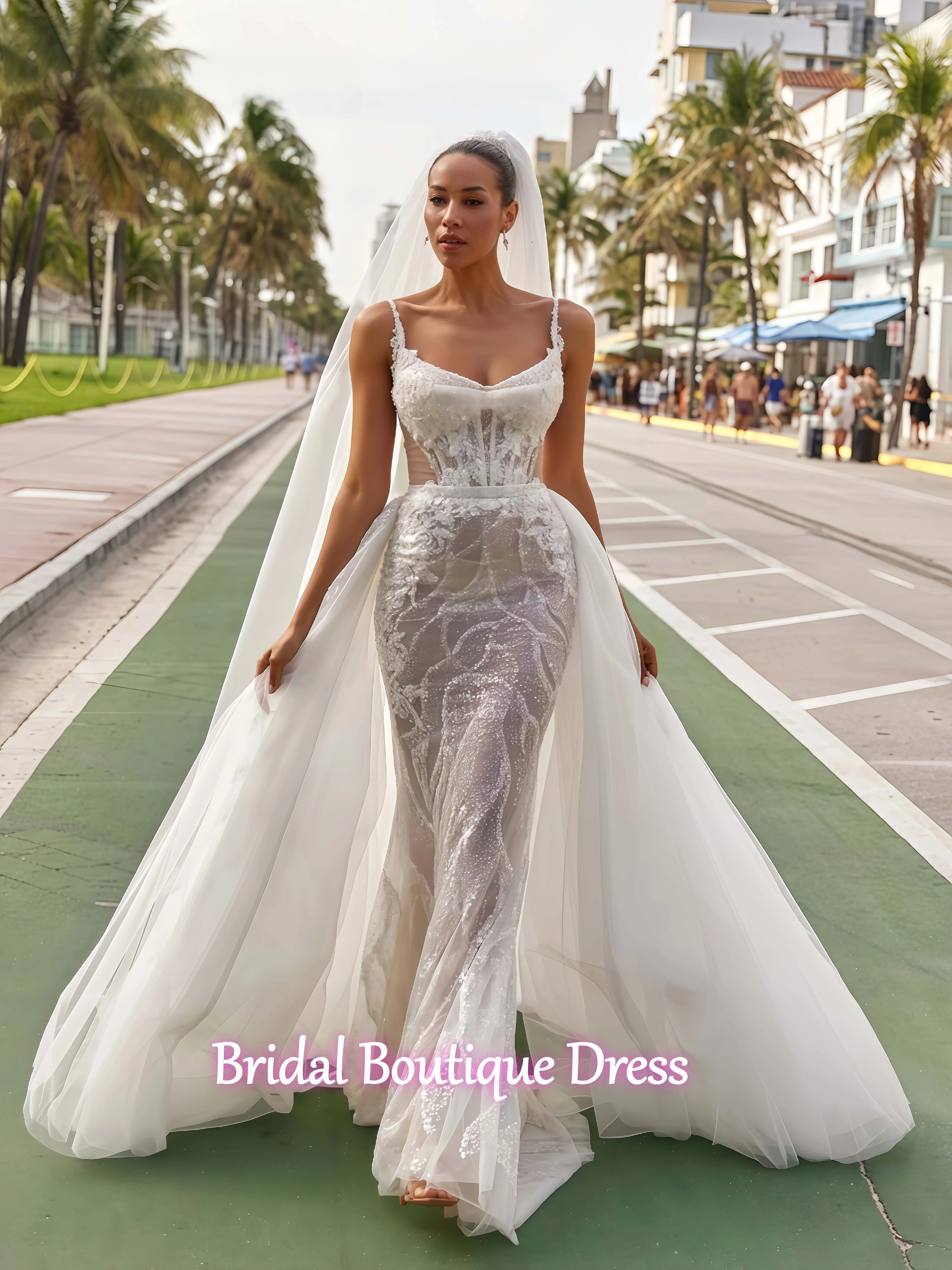 Customized Exquisite New Detachable Train Beaded Thin Straps Wedding Dress Elegant Strapless Mermaid Long Bridal Gown
Customized Exquisite New Detachable Train Beaded Thin Straps Wedding Dress Elegant Strapless Mermaid Long Bridal Gown