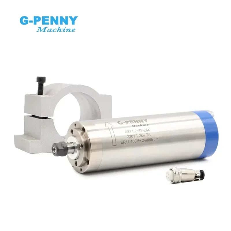 G-Penny 1.2KW ER11 D65 Water Cooled Spindle Motor 220V 0-24000rpm 3-Phase Bearing 65mm Bracket Holder CNC Milling
G-Penny 1.2KW ER11 D65 Water Cooled Spindle Motor 220V 0-24000rpm 3-Phase Bearing 65mm Bracket Holder CNC Milling