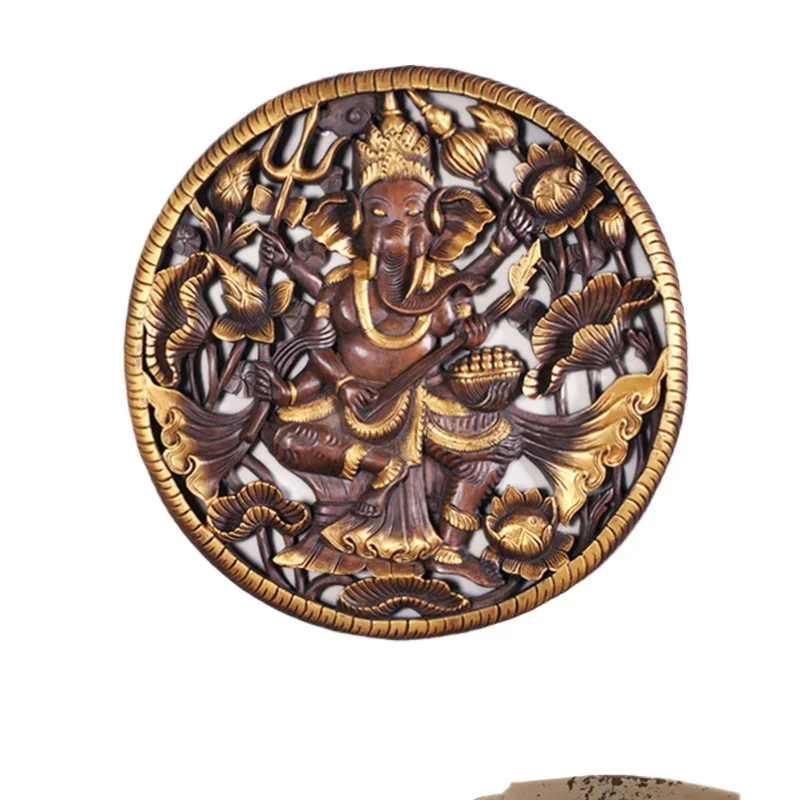 Solid Wood Carving Zen round Pendant Sofa Background in Chinese Antique Style Wood Carving Wall Hanging
Solid Wood Carving Zen round Pendant Sofa Background in Chinese Antique Style Wood Carving Wall Hanging