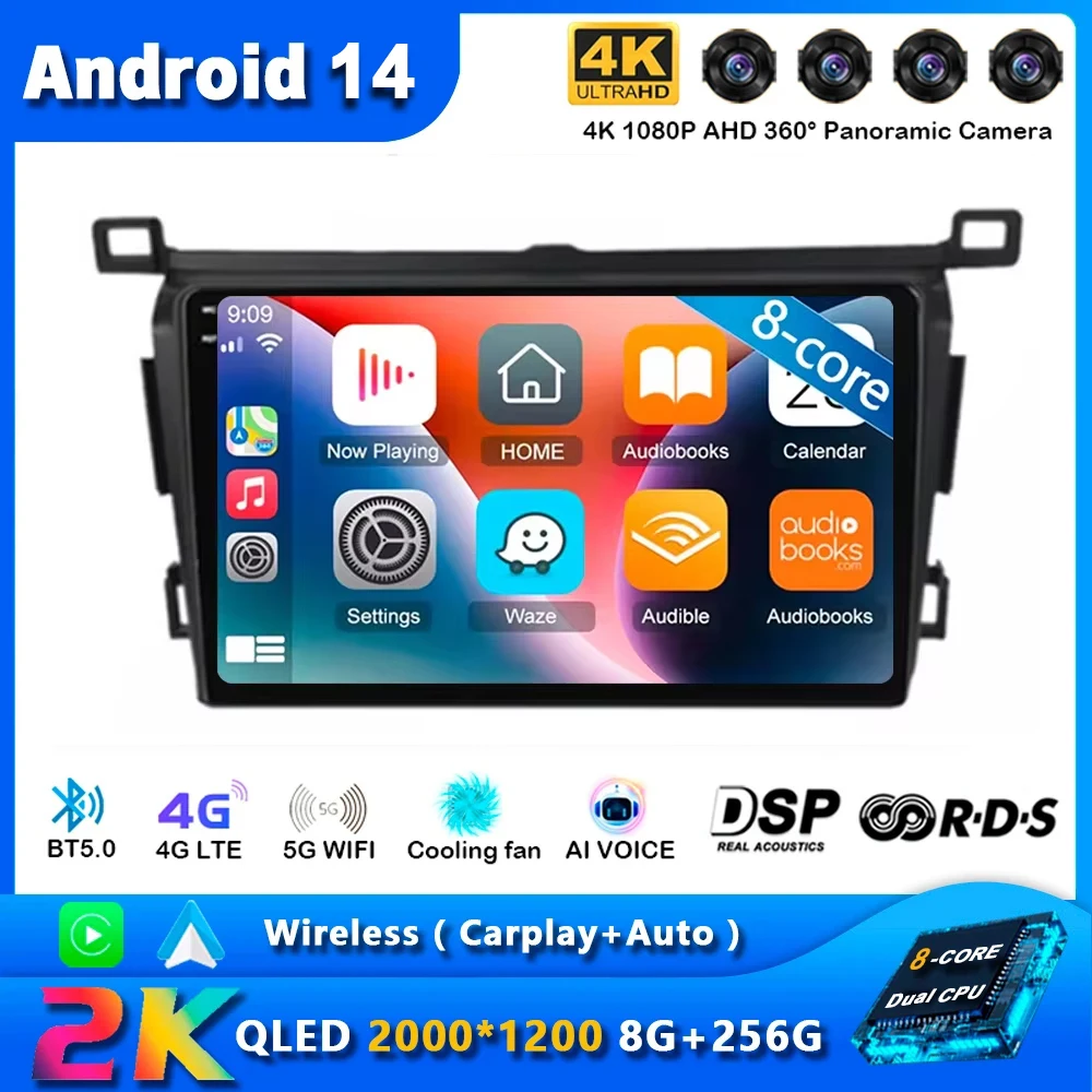 Android 14 Auto Carplay Car Radio For Toyota RAV4 Rav 4 2013 2014 2015 - 2019 Navigation GPS Multimedia Player WiFi+4G BT 2 DIN
Android 14 Auto Carplay Car Radio For Toyota RAV4 Rav 4 2013 2014 2015 - 2019 Navigation GPS Multimedia Player WiFi+4G BT 2 DIN