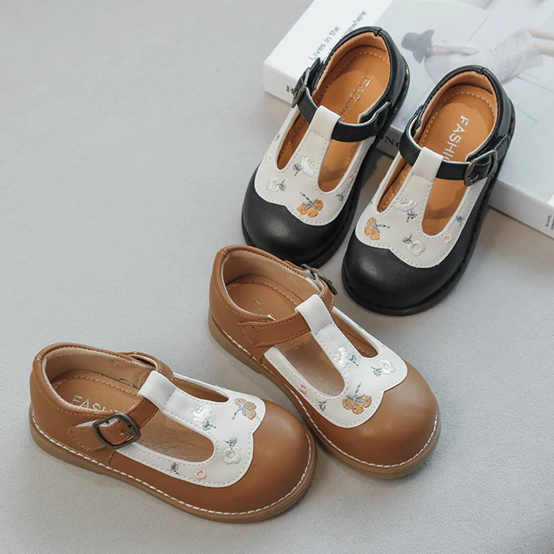 Kids Leather Shoes for Girls 2025 New Autumn Toddler Mary Jane Shoes with Floral Embroidered Anti-slippery Retro Kid Party Flats
Kids Leather Shoes for Girls 2025 New Autumn Toddler Mary Jane Shoes with Floral Embroidered Anti-slippery Retro Kid Party Flats