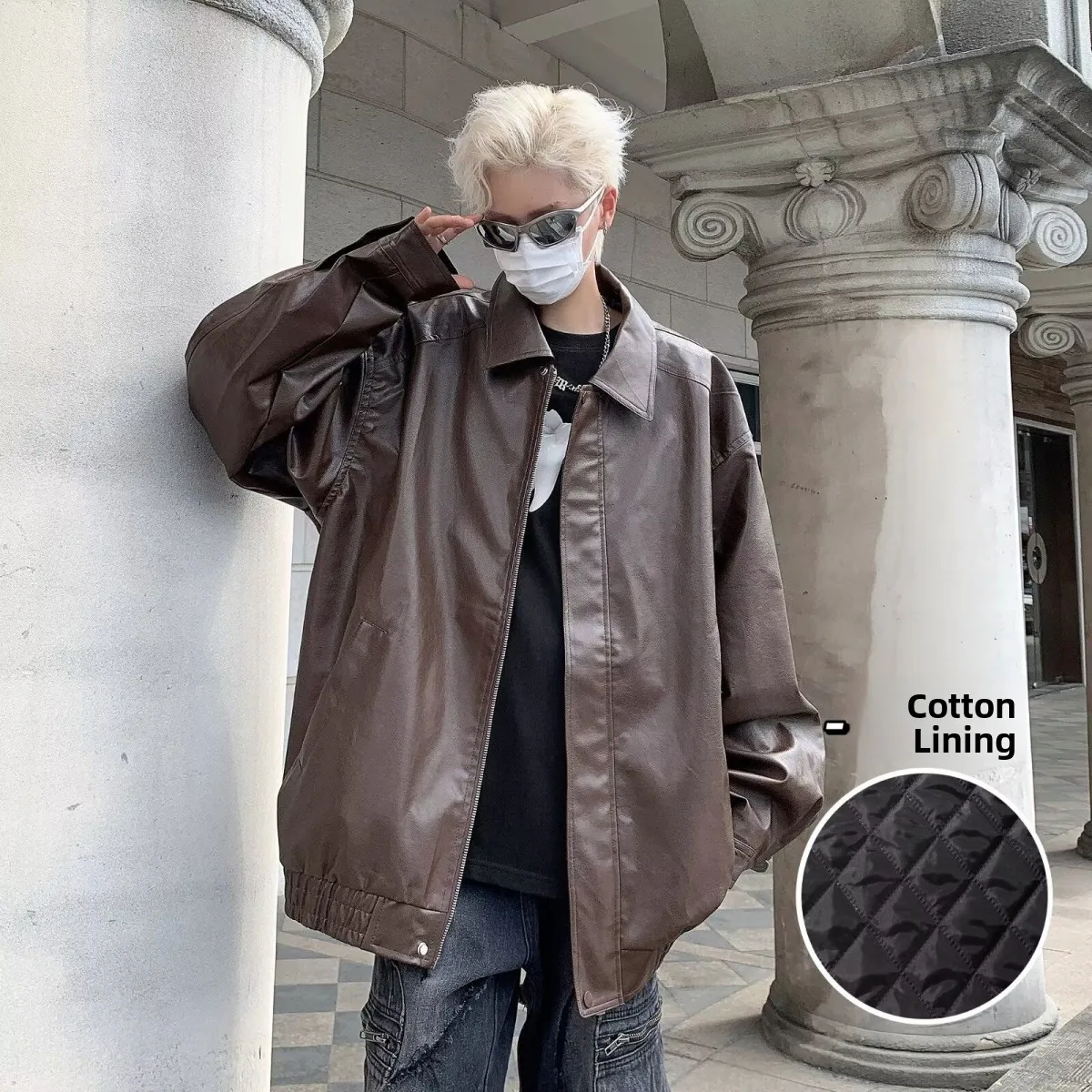 Мужская куртка в стиле американского ретро из искусственной кожи с подкладкой из утолщенного хлопка, универсальная, с высоким воротником, в стиле байкерской куртки
Мужская куртка в стиле американского ретро из искусственной кожи с подкладкой из утолщенного хлопка, универсальная, с высоким воротником, в стиле байкерской куртки