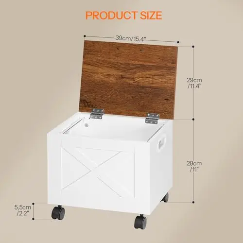 Compact Rolling File Storage Box With Lid For Under Desk Use In Home Office White And Walnut Finish
Compact Rolling File Storage Box With Lid For Under Desk Use In Home Office White And Walnut Finish