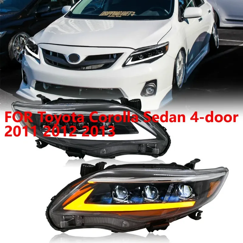 1 пара светодиодных фар для Toyota Corolla Sedan 4-дверный 2011-2013, передняя фара DRL в сборе 
1 пара светодиодных фар для Toyota Corolla Sedan 4-дверный 2011-2013, передняя фара DRL в сборе