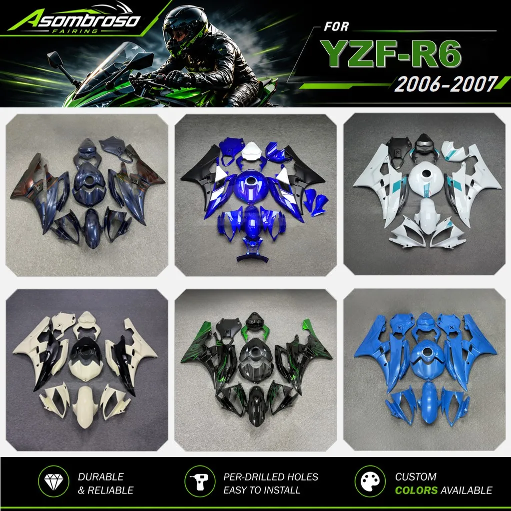 Motorcycle Body Kit For Yamaha YZF R6 2006-2007 YZF-R6 06 07 ABS Injection Plastic Complete Fairing
Motorcycle Body Kit For Yamaha YZF R6 2006-2007 YZF-R6 06 07 ABS Injection Plastic Complete Fairing
