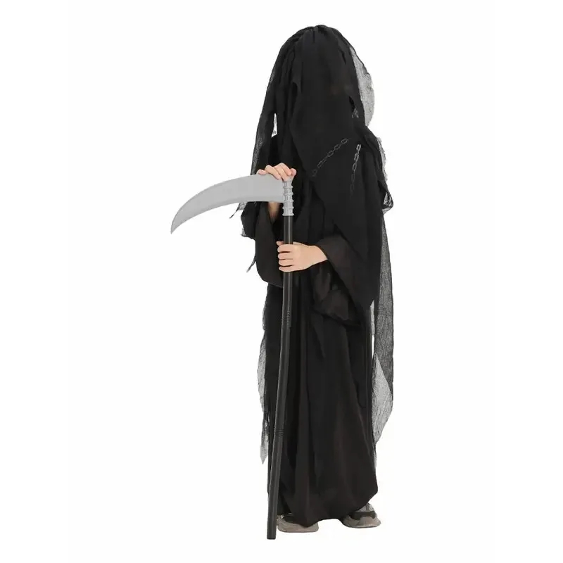Kids Death Stage Performance Children Horror Cosplay Costume Outfits Chain Sickle Set Halloween Carnival Fantasia Suit sf/1
Kids Death Stage Performance Children Horror Cosplay Costume Outfits Chain Sickle Set Halloween Carnival Fantasia Suit sf/1